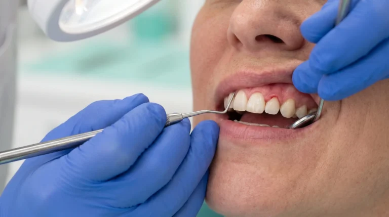 Gum disease assessment before dental implants at Andent Tirana