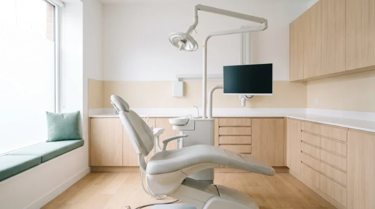 Modern dental treatment room for NHS versus private dentist cost comparison in the UK